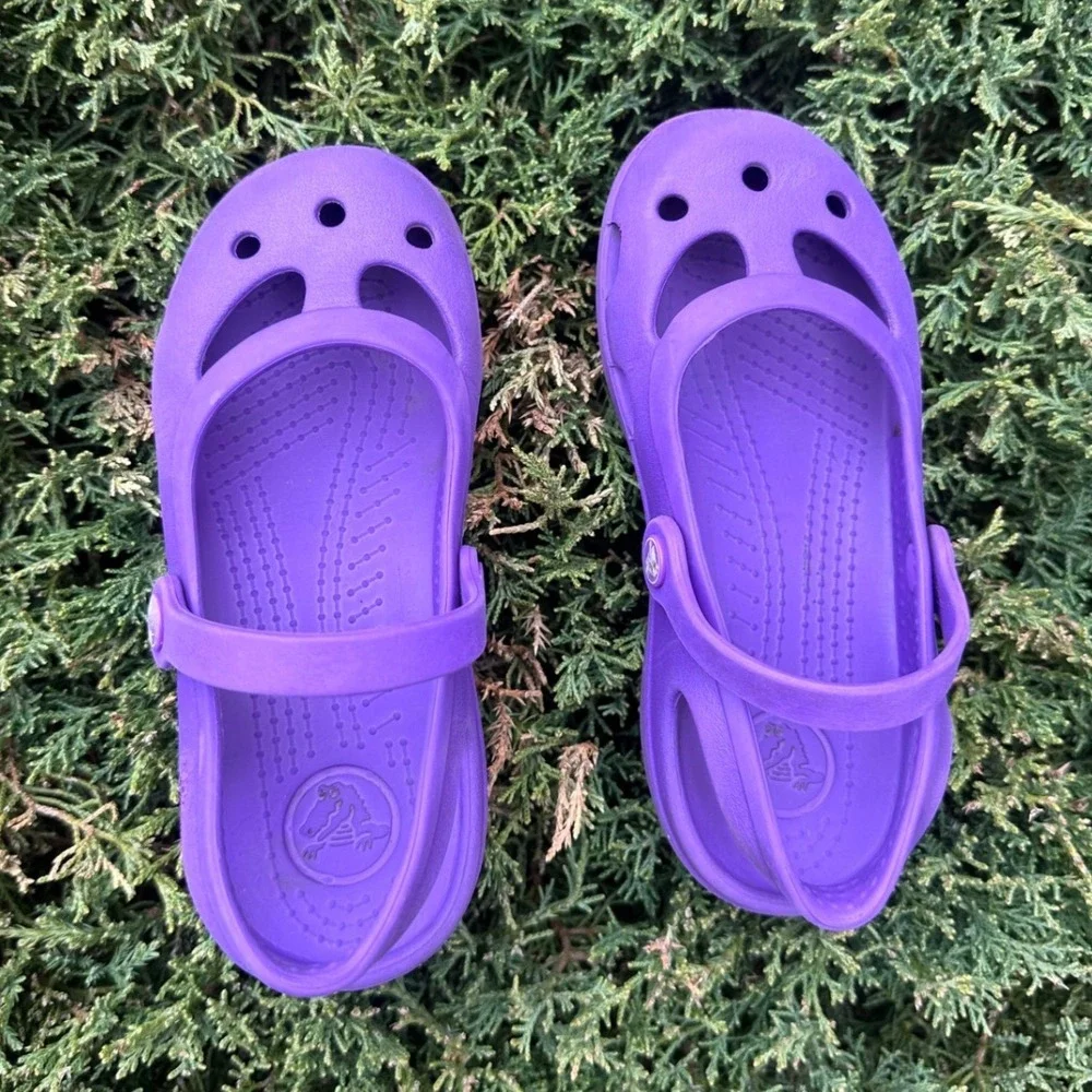 Crocs Shayna Mary Jane Slingback‎ Sandals Toddler Size 12 Purple Shoes